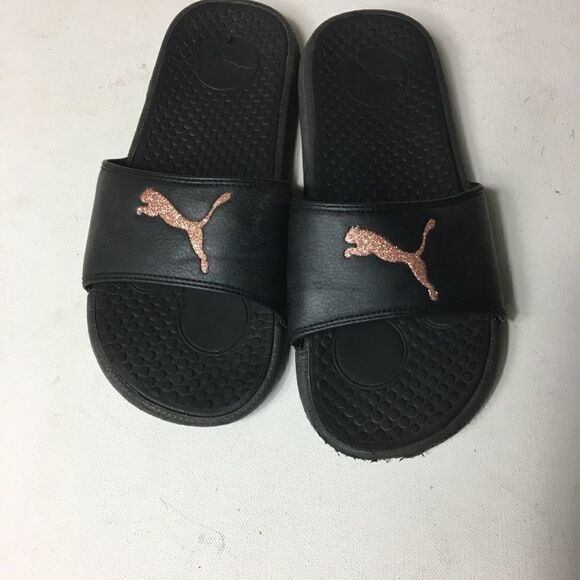 Puma cool cat Rose gold glitter slides sandals SZ8 - Picture 2 of 8